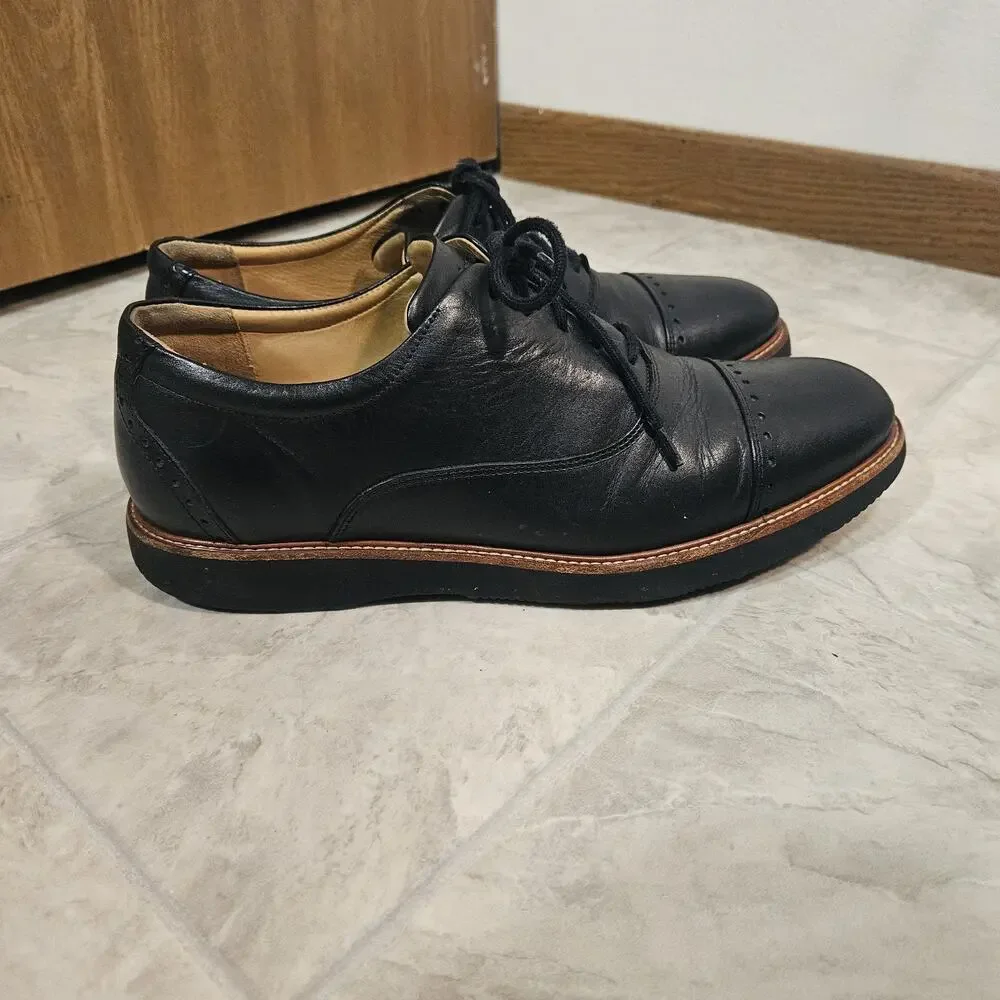 Samuel Hubbard Market Cap Black Leather Oxford Dress Shoes Men's Size 11.5 M